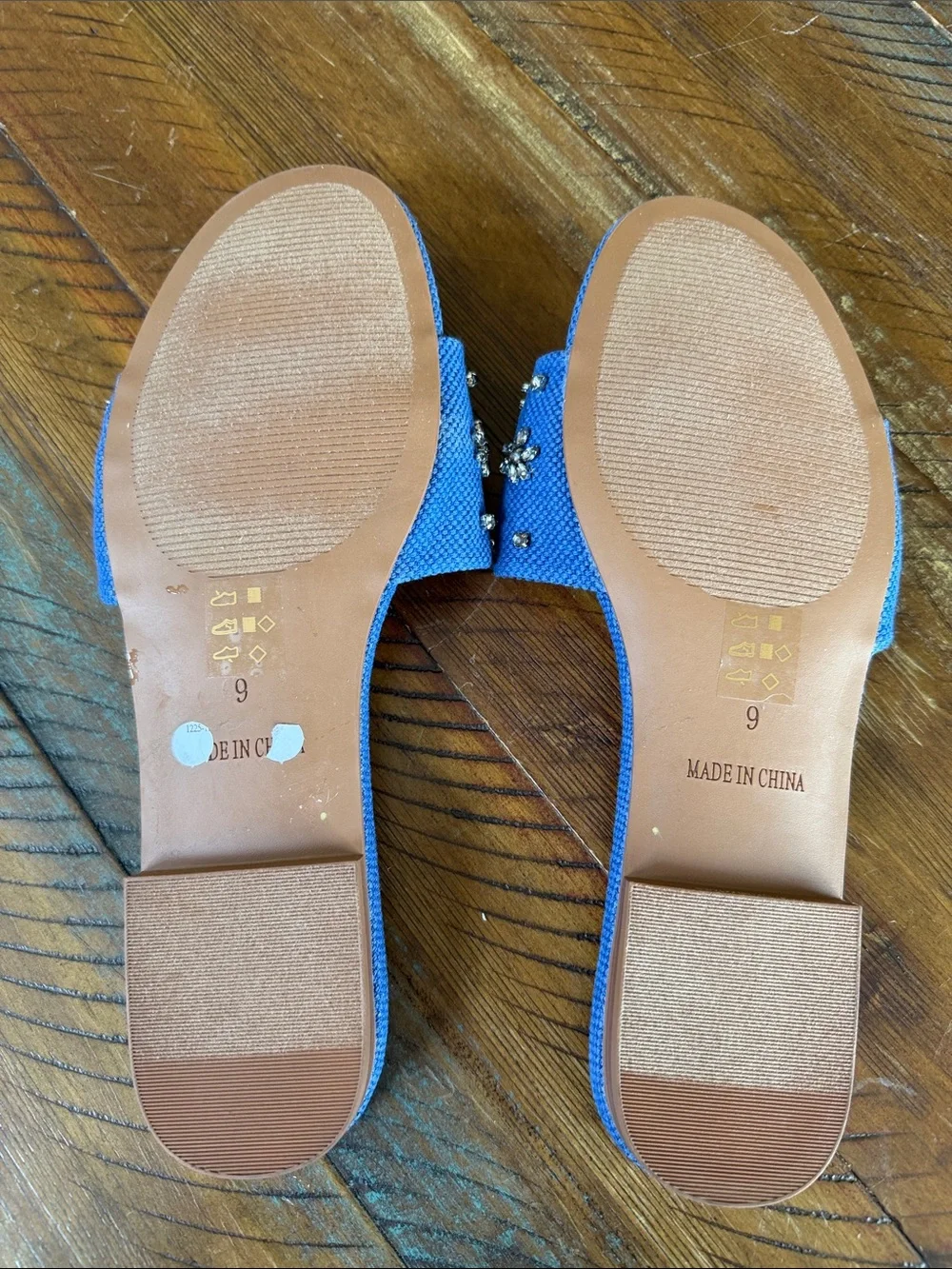 Women’s J.Crew Sandal Shoe Slides Beaded Flowers Flats Size 9 New
